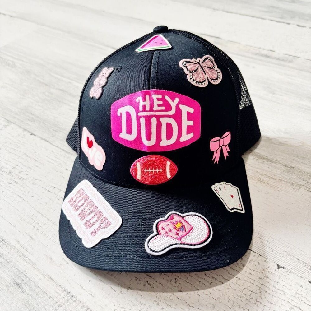 Hey DudeโTrucker-hat Black & Patchwork